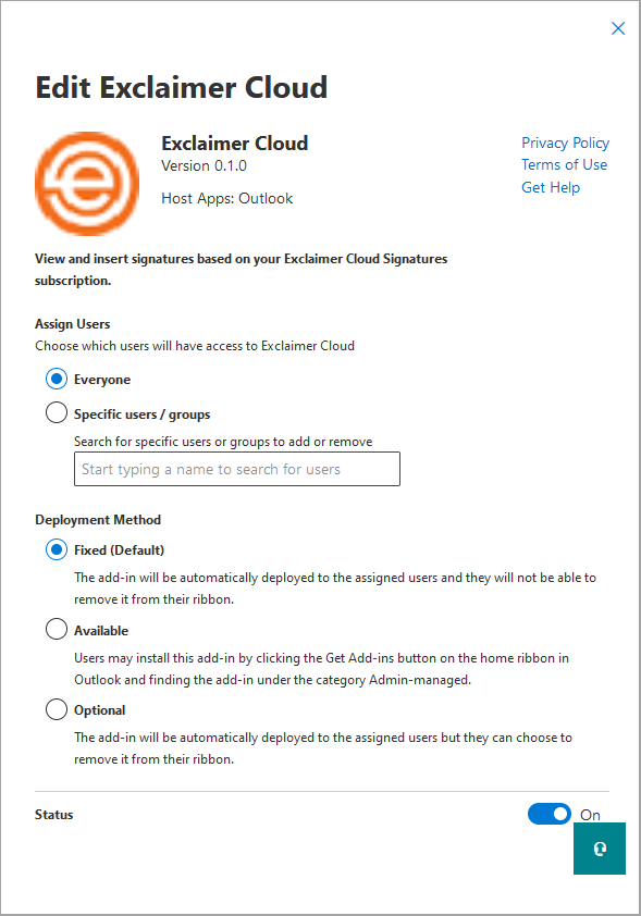 How To Check Or Modify The Deployment Method Of The Exclaimer Cloud ...